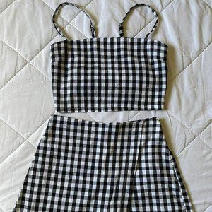 Black & White Gingham Two Piece Set